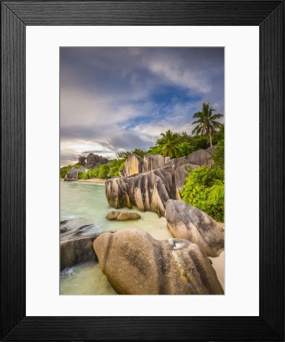 Framed Print : Anse Source d Argent beach, La Digue, Seychelles Framed Print : Anse Source d Argent beach, La Digue, Seychelles