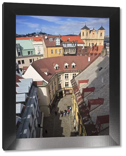 Rooftops and alleyway of Old Bratislava, Slovakia