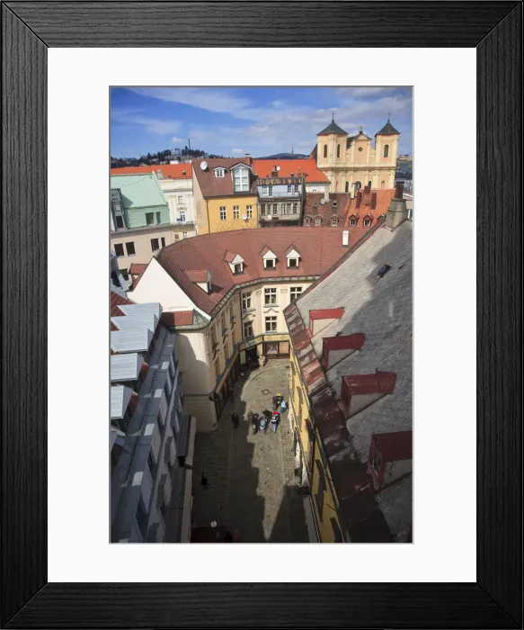 Framed Print : Rooftops and alleyway of Old Bratislava, Slovakia Framed Print : Rooftops and alleyway of Old Bratislava, Slovakia