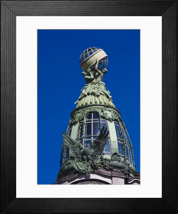 Framed Print : Russia, St. Petersburg, Center, Cupola ontop of Singer Building