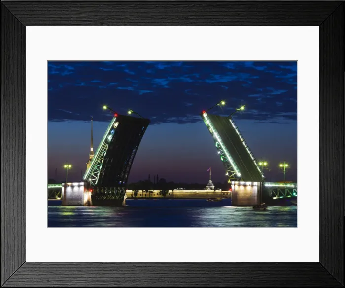 Framed Print : Russia, St. Petersburg, Center, Dvortsovy Bridge on the Neva River Framed Print : Russia, St. Petersburg, Center, Dvortsovy Bridge on the Neva River
