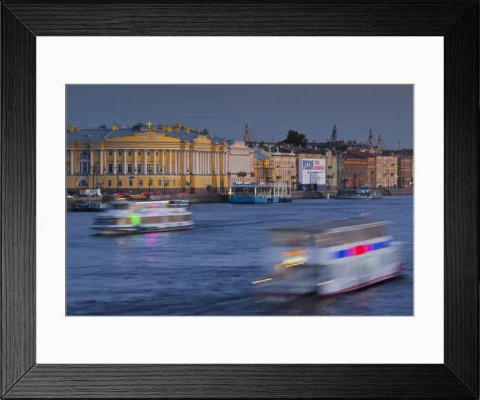 Framed Print : Russia, St. Petersburg, Center, buildings on the Neva River Framed Print : Russia, St. Petersburg, Center, buildings on the Neva River