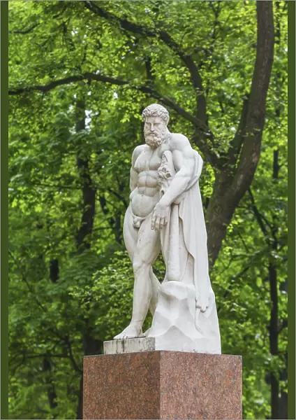 Statue of Heracles in Alexadrovsky garden, Saint Petersburg, Russia