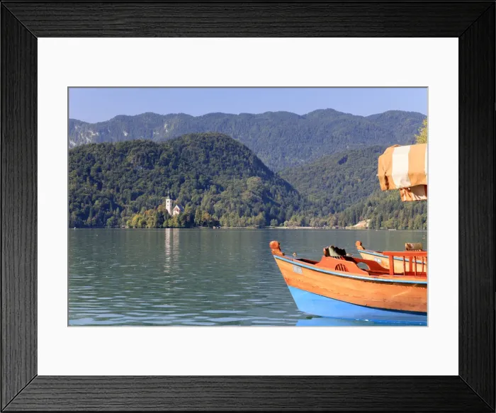 Framed Print : Slovenia, Bled, Lake Bled, Tourist boat Framed Print : Slovenia, Bled, Lake Bled, Tourist boat