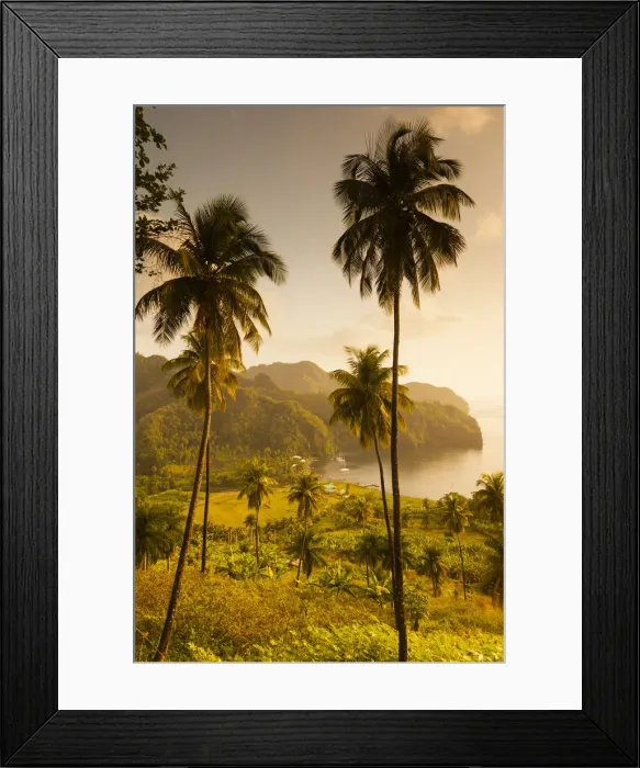 Framed Print : St. Vincent and the Grenadines, St. Vincent, Leeward Coast, Chateaubelair, elevated Framed Print : St. Vincent and the Grenadines, St. Vincent, Leeward Coast, Chateaubelair, elevated