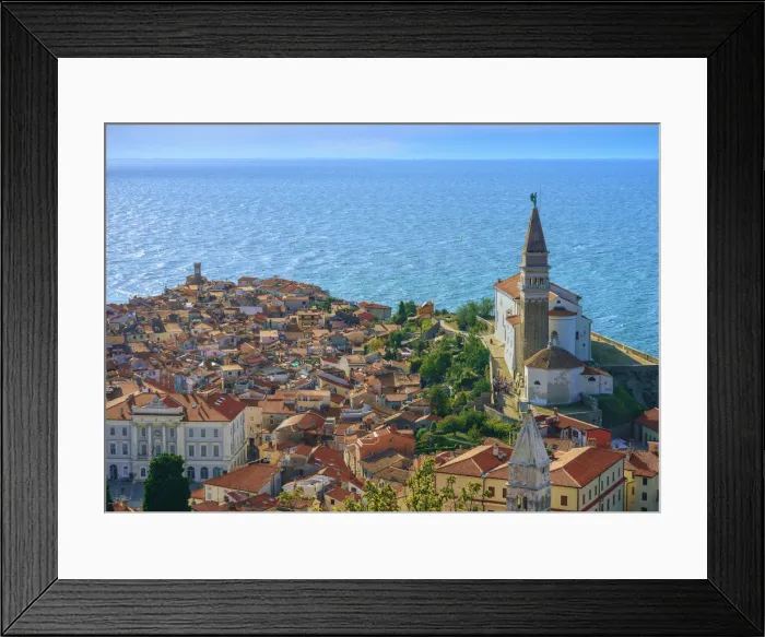 Framed Print : Slovenia, Primorska, Piran, Old Town, Church of St. George (Cerkev sv. Jurija) Framed Print : Slovenia, Primorska, Piran, Old Town, Church of St. George (Cerkev sv. Jurija)