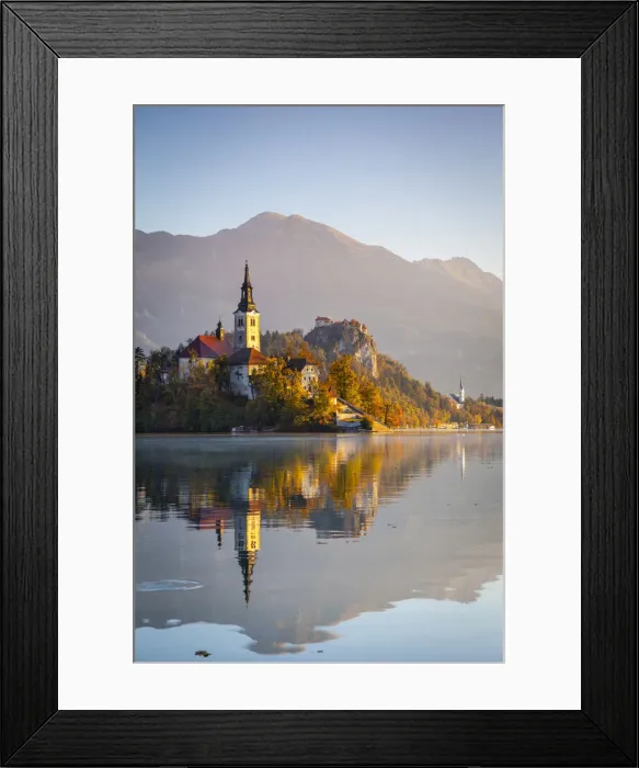 Framed Print : Bled Island (Blejski otok) with the Church of the Assumption (Cerkev Marijinega Framed Print : Bled Island (Blejski otok) with the Church of the Assumption (Cerkev Marijinega