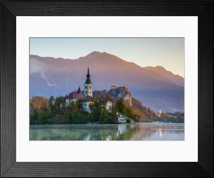 Framed Print : Bled Island (Blejski otok) with the Church of the Assumption (Cerkev Marijinega Framed Print : Bled Island (Blejski otok) with the Church of the Assumption (Cerkev Marijinega