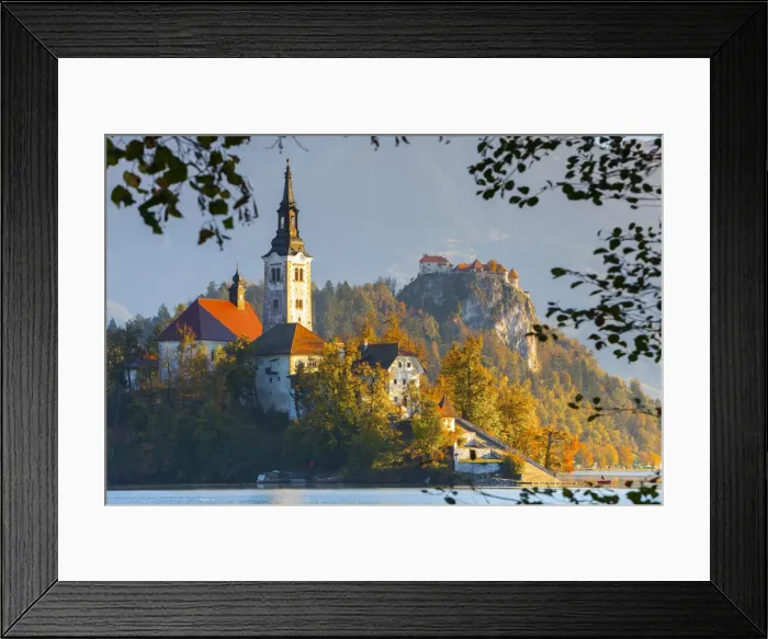 Framed Print : Bled Island (Blejski otok) with the Church of the Assumption (Cerkev Marijinega Framed Print : Bled Island (Blejski otok) with the Church of the Assumption (Cerkev Marijinega