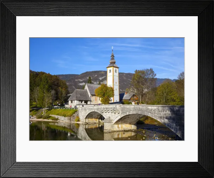 Framed Print : Lake Bohinj & The Church of St. John the Baptist, Triglav National Park, Slovenia