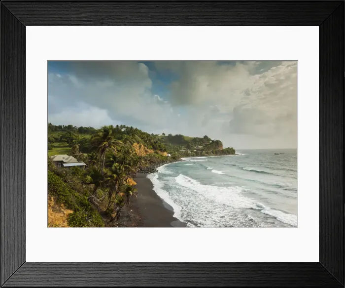 Framed Print : St. Vincent and the Grenadines, St. Vincent, Windward Coast, San Souci, cliffs