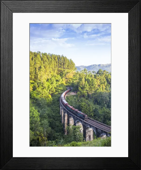 Framed Print : Sri Lanka, Ella, Train on Nine Arches bridge Framed Print : Sri Lanka, Ella, Train on Nine Arches bridge