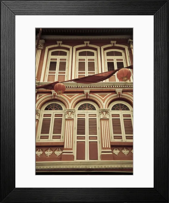 Framed Print : Colonial shop houses, China Town, Singapore Framed Print : Colonial shop houses, China Town, Singapore