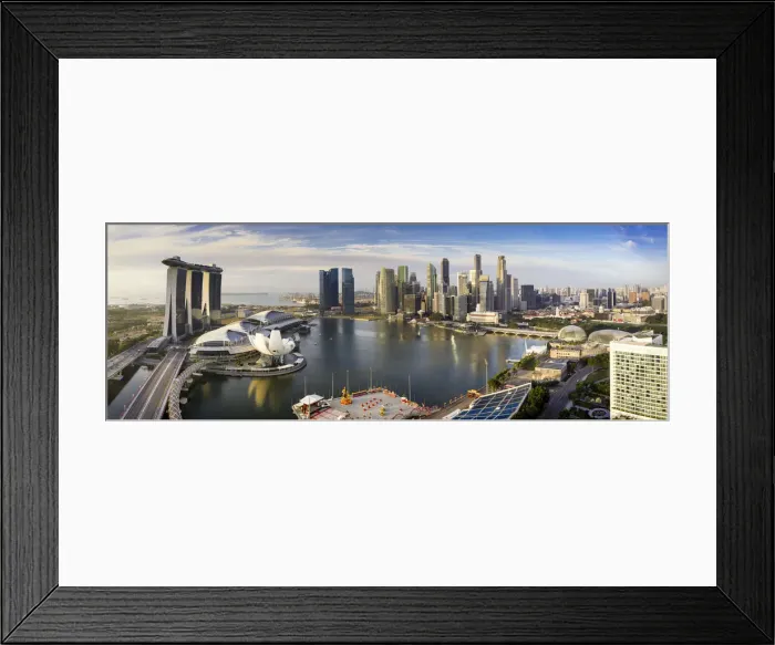 Framed Print : The Helix Bridge and Marina Bay Sands, elevated view over Singapore Framed Print : The Helix Bridge and Marina Bay Sands, elevated view over Singapore