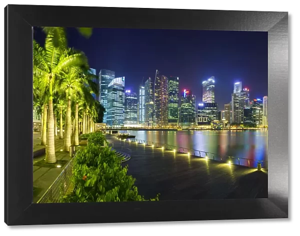 South East Asia, Singapore, Marina Bay, City Skyline at night