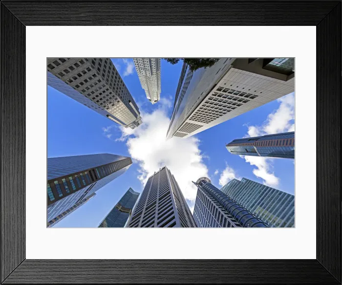 Framed Print : Singapore, Central Business District, Financial Centre Office Buildings Framed Print : Singapore, Central Business District, Financial Centre Office Buildings