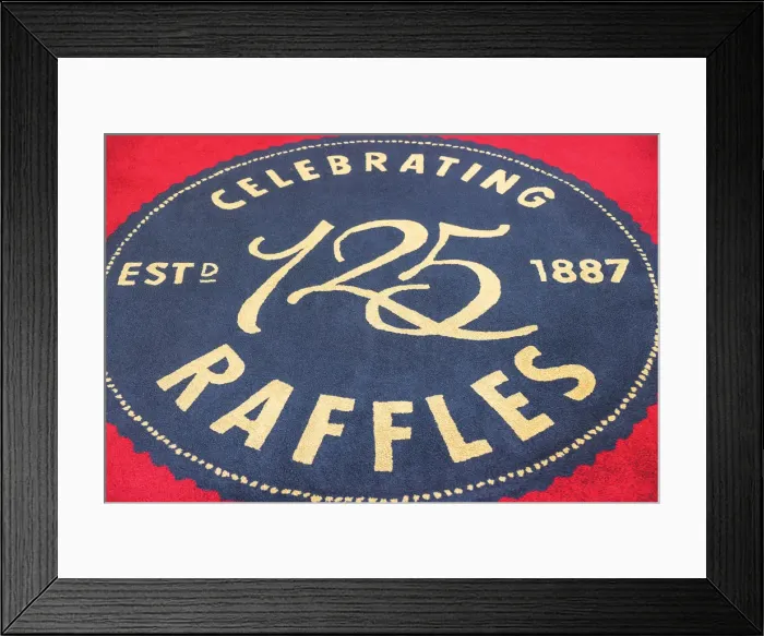 Framed Print : Welcome mat, Raffles Hotel, Singapore
