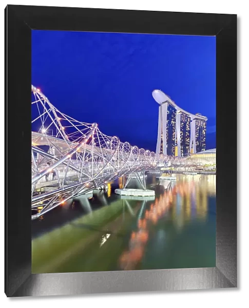 The Helix Bridge and Marina Bay Sands, Marina Bay, Singapore