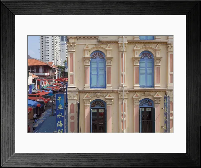 Framed Print : Old Chinese Merchant House, China Town District, Singapore, South East Asia