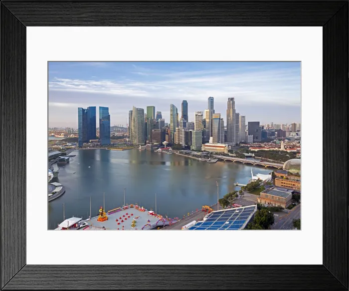 Framed Print : Elevated view over Singapore City Centre and Marina Bay, Singapore Framed Print : Elevated view over Singapore City Centre and Marina Bay, Singapore