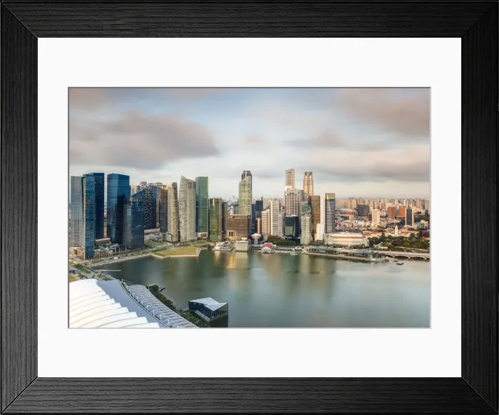 Framed Print : Elevated view over Singapore City Centre and Marina Bay, Singapore Framed Print : Elevated view over Singapore City Centre and Marina Bay, Singapore
