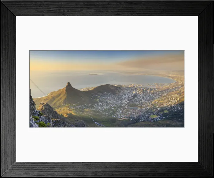 Framed Print : South Africa, Western Cape, Cape Town, Ciy view from Table Mountain Framed Print : South Africa, Western Cape, Cape Town, Ciy view from Table Mountain