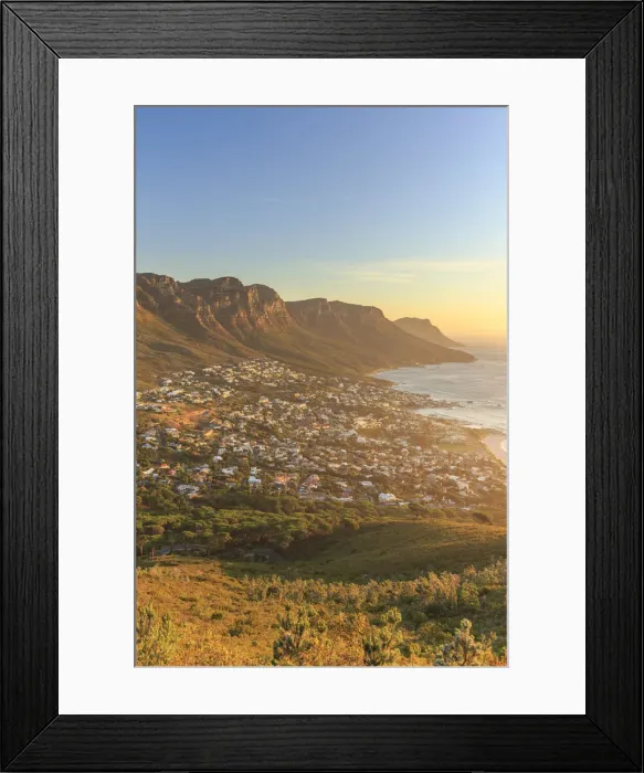 Framed Print : South Africa, Western Cape, Cape Town, Table Montain, Twelve Apostles and Camp s Framed Print : South Africa, Western Cape, Cape Town, Table Montain, Twelve Apostles and Camp s