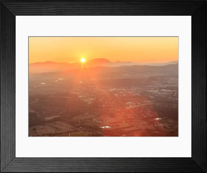Framed Print : South Africa, Western Cape, Stellenbosch, Aerial view of Simonsberg Mountain range Framed Print : South Africa, Western Cape, Stellenbosch, Aerial view of Simonsberg Mountain range