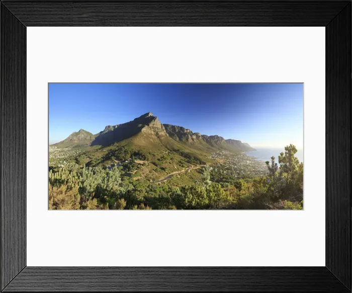 Framed Print : South Africa, Western Cape, Cape Town, Table Montain, Twelve Apostles and Camp s Framed Print : South Africa, Western Cape, Cape Town, Table Montain, Twelve Apostles and Camp s