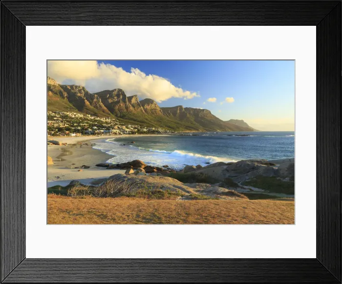Framed Print : South Africa, Western Cape, Cape Town, Camps Bay and Twelve Apostles Framed Print : South Africa, Western Cape, Cape Town, Camps Bay and Twelve Apostles