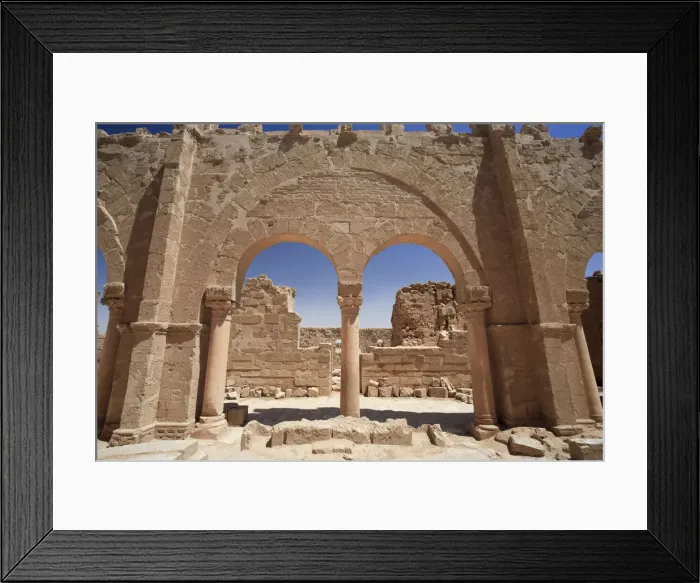 Framed Print : Syria, Central Desert, ruins of ancient Rasafa Walled City (3rd Century AD), Basilica Framed Print : Syria, Central Desert, ruins of ancient Rasafa Walled City (3rd Century AD), Basilica