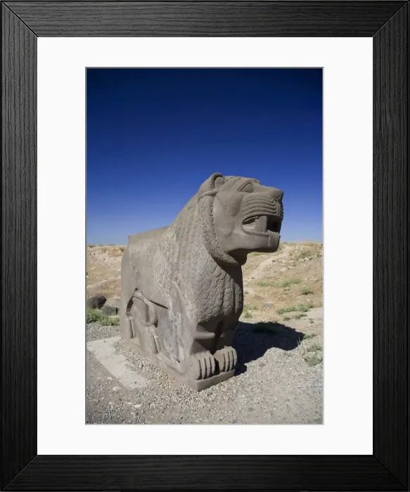 Framed Print : Syria, Aleppo, The 8th BC Century Hittite temple of Ain Dara, Lion Carving Framed Print : Syria, Aleppo, The 8th BC Century Hittite temple of Ain Dara, Lion Carving