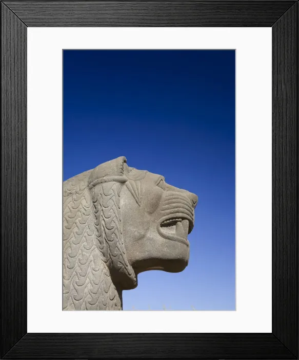 Framed Print : Syria, Aleppo, The 8th BC Century Hittite temple of Ain Dara, Lion Carving Framed Print : Syria, Aleppo, The 8th BC Century Hittite temple of Ain Dara, Lion Carving