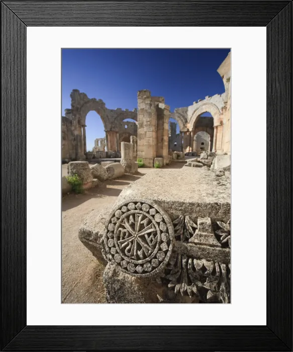Framed Print : Syria, Aleppo, the Dead Cities, Ruins of the Basilica of Saint Simeon (Qala