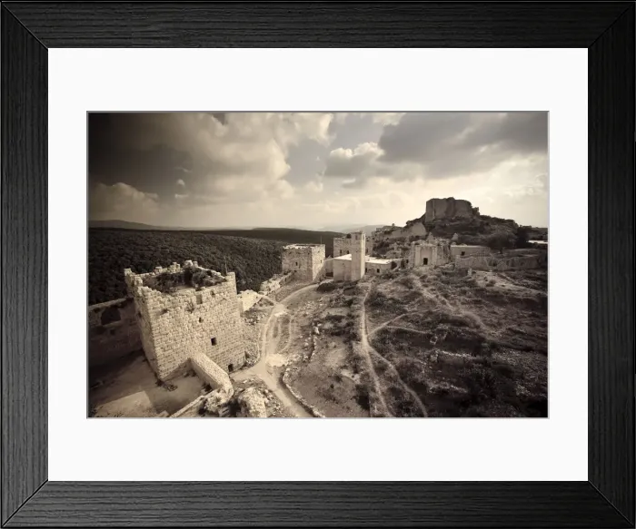 Framed Print : Syria, Northern Coast, Qalaat Salah ad Din (Saladin Crusader Castle), view from Framed Print : Syria, Northern Coast, Qalaat Salah ad Din (Saladin Crusader Castle), view from