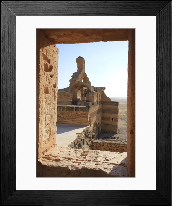 Framed Print : Syria, Hama surroundings, 6th Century Byzantine Sandstone Palace of Qasr ibn Wardan Framed Print : Syria, Hama surroundings, 6th Century Byzantine Sandstone Palace of Qasr ibn Wardan