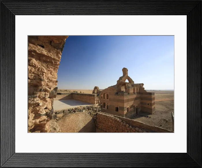Framed Print : Syria, Hama surroundings, 6th Century Byzantine Sandstone Palace of Qasr ibn Wardan Framed Print : Syria, Hama surroundings, 6th Century Byzantine Sandstone Palace of Qasr ibn Wardan