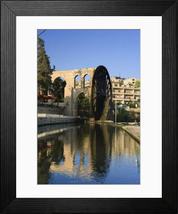 Framed Print : Syria, Hama old Town and 13th Century Water Wheels (Norias) Framed Print : Syria, Hama old Town and 13th Century Water Wheels (Norias)