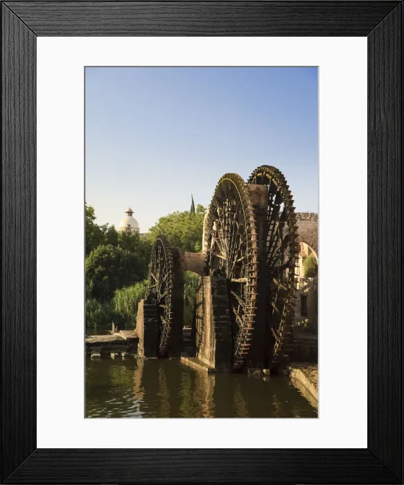 Framed Print : Syria, Hama old Town, An-Nuri Mosque and 13th Century Norias (Water Wheels) Framed Print : Syria, Hama old Town, An-Nuri Mosque and 13th Century Norias (Water Wheels)