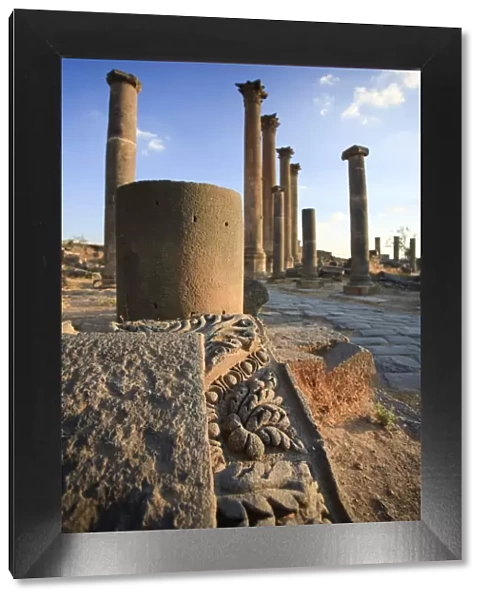 Syria, Bosra, ruins of the ancient Roman town (a UNESCO site), ruins of Decumanus