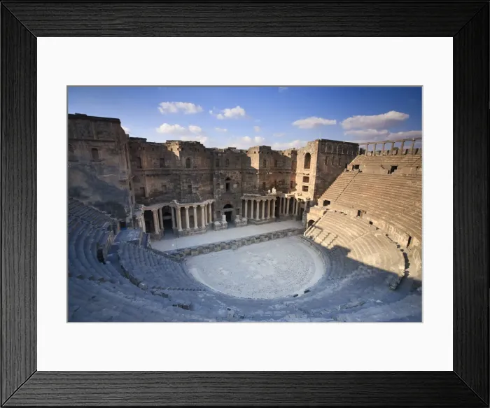Framed Print : Syria, Bosra, ruins of the ancient Roman town (a UNESCO site), Citadel and Theatre Framed Print : Syria, Bosra, ruins of the ancient Roman town (a UNESCO site), Citadel and Theatre