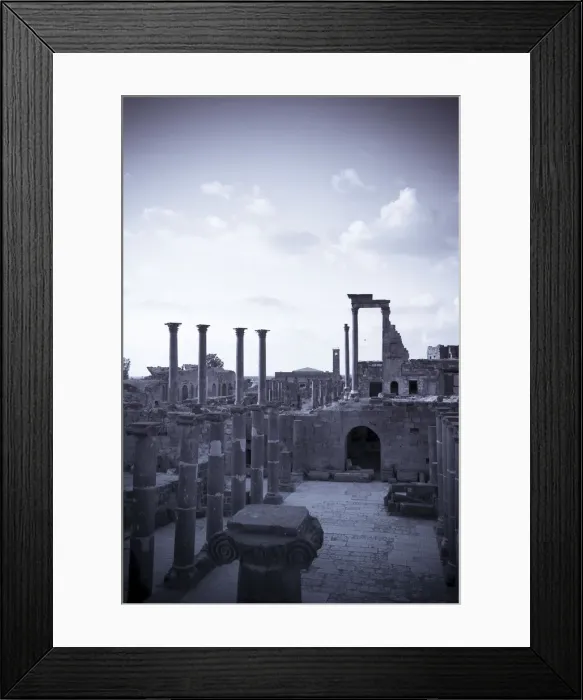 Framed Print : Syria, Bosra, ruins of the ancient Roman town (a UNESCO site), Decumanus (main east-west Framed Print : Syria, Bosra, ruins of the ancient Roman town (a UNESCO site), Decumanus (main east-west