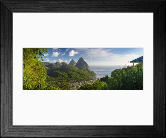 Framed Print : Caribbean, St Lucia, Petit (near) and Gros Piton Mountains (UNESCO World Heritage Framed Print : Caribbean, St Lucia, Petit (near) and Gros Piton Mountains (UNESCO World Heritage