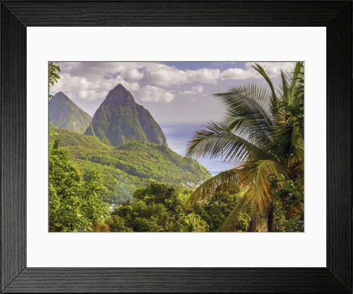 Framed Print : Caribbean, St Lucia, Petit (near) and Gros Piton Mountains (UNESCO World Heritage Site) Framed Print : Caribbean, St Lucia, Petit (near) and Gros Piton Mountains (UNESCO World Heritage Site)