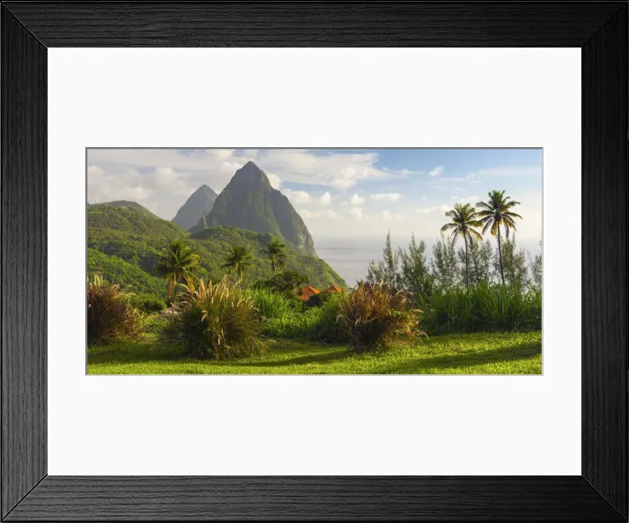 Framed Print : Caribbean, St Lucia, Petit (near) and Gros Piton Mountains (UNESCO World Heritage Framed Print : Caribbean, St Lucia, Petit (near) and Gros Piton Mountains (UNESCO World Heritage