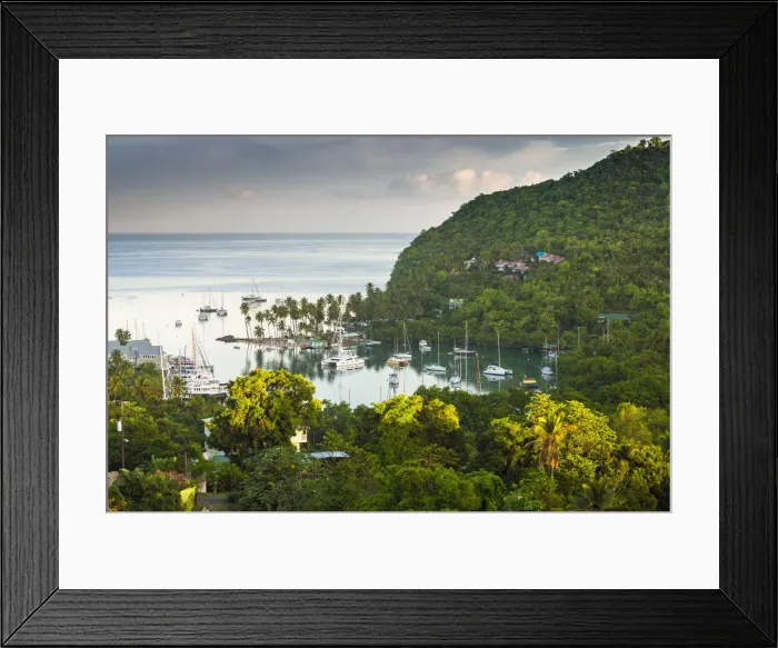 Framed Print : Caribbean, St Lucia, Marigot, Marigot Bay Framed Print : Caribbean, St Lucia, Marigot, Marigot Bay