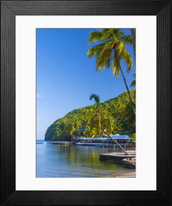 Framed Print : Caribbean, St Lucia, Marigot, Marigot Bay, Marigot Bay Beach Club Hotel, Doolittle s Framed Print : Caribbean, St Lucia, Marigot, Marigot Bay, Marigot Bay Beach Club Hotel, Doolittle s