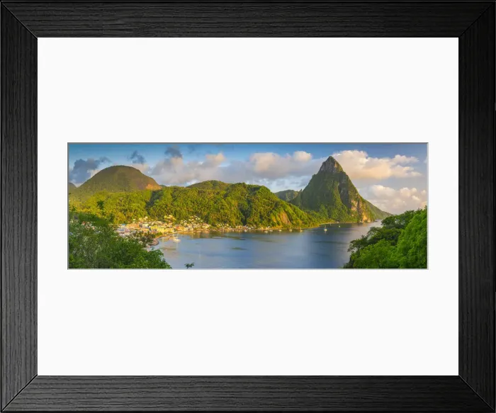 Framed Print : Caribbean, St Lucia, Soufriere, Soufriere Bay, Petit Piton (UNESCO World Heritage Site) Framed Print : Caribbean, St Lucia, Soufriere, Soufriere Bay, Petit Piton (UNESCO World Heritage Site)