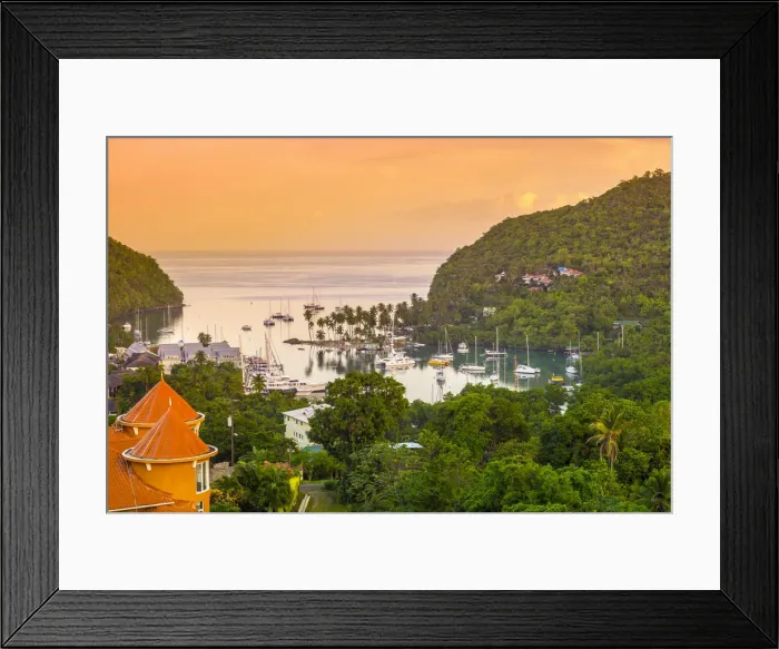 Framed Print : Caribbean, St Lucia, Marigot, Marigot Bay