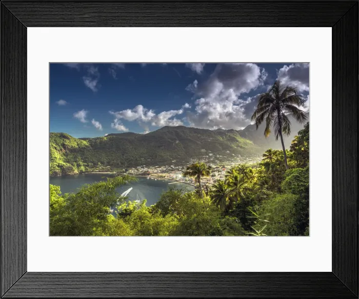 Framed Print : Caribbean, St Lucia, Soufriere, Soufriere Bay Framed Print : Caribbean, St Lucia, Soufriere, Soufriere Bay